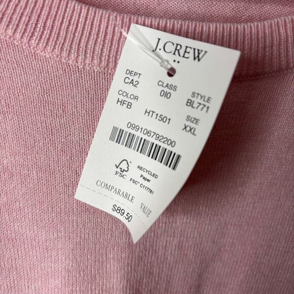 J. Crew Pink Fine Gauge Cotton Pullover Sweater Women’s 2XL  French Capsule NWT - Picture 11 of 11